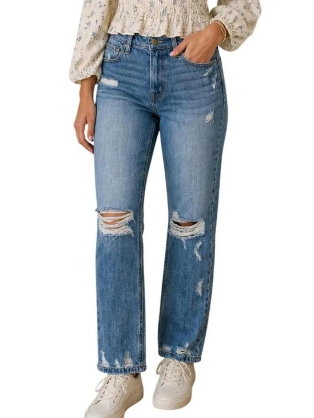Altar'd State High Waisted Distressed Mom Jeans; Size 29